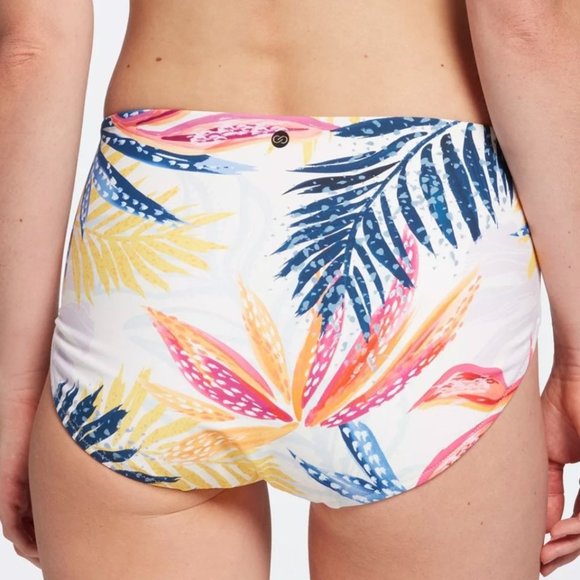 CALIA  NWT Sz XL Watercolor Palms Multi Sculpt Mid Rise Swim Bottom - Picture 3 of 7